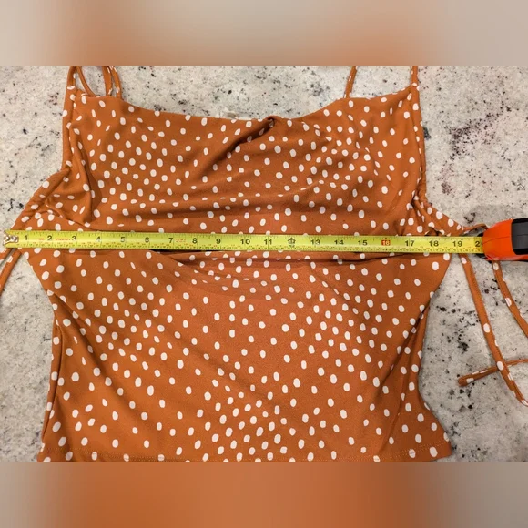 ✨ Meraki Polka Dot Cowl Neck Tie Tank Top – Size XL ✨ - Picture 6 of 9